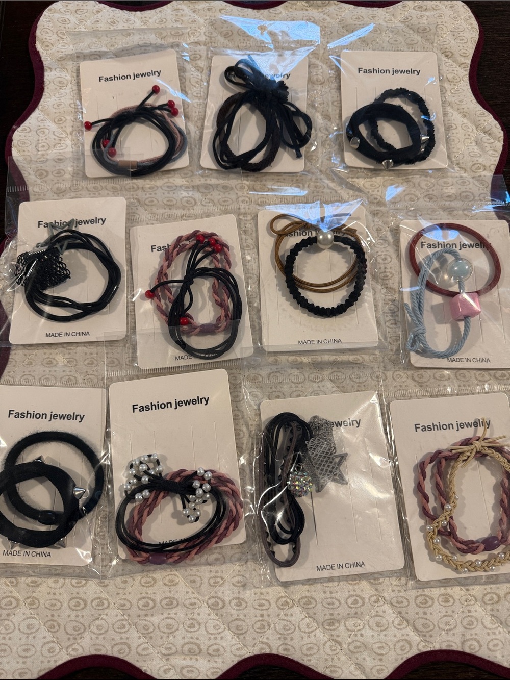 Fashion Jewelry Hair Tie & Bracelet Assortment